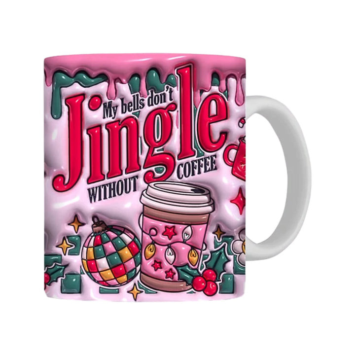 "3D Ceramic Christmas Holiday Mugs | Gingerbread Man Coffee Cups with Handle"