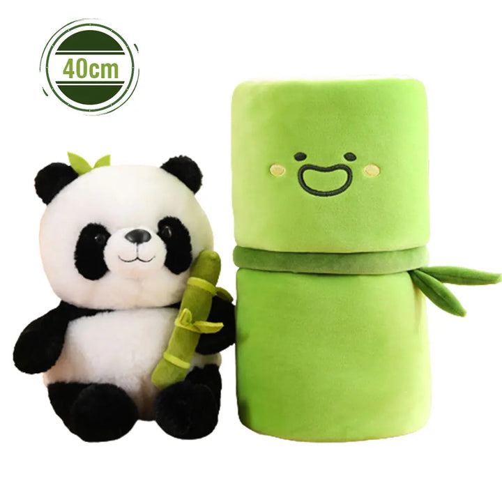 "Kawaii Bamboo Tube Panda Plush Toy Set | 25-40CM Stuffed Animal for Kids & Gifts"