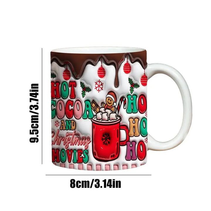 Christmas Holiday Mugs 3D Ceramic Christmas Coffee Cups With Handle Gingerbread Man Water Cups Hot Chocolate Mugs Christmas gift