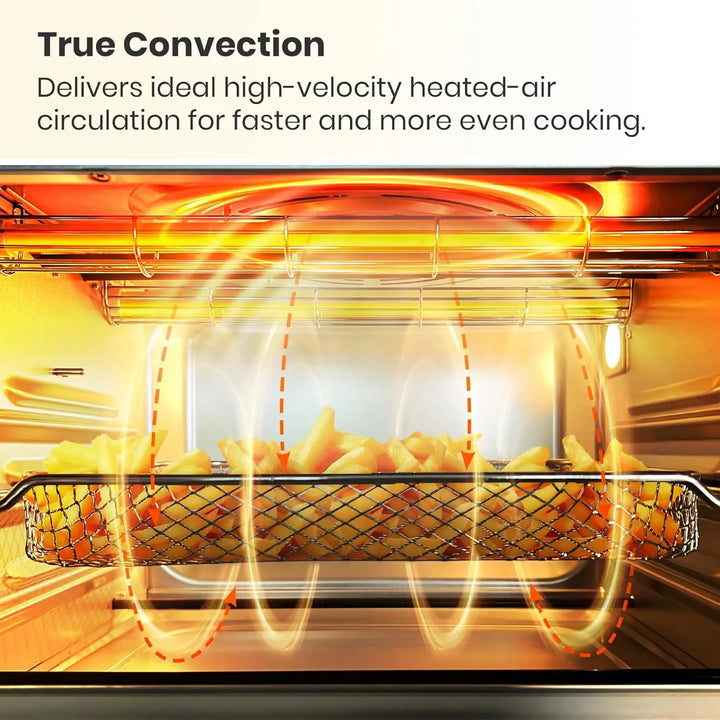 Retro Style Infrared Heating Air Fryer Toaster Oven, Extra Large Countertop Convection Oven 10-in-1 Combo, 6-Slice Toast - Total Trends Fusion