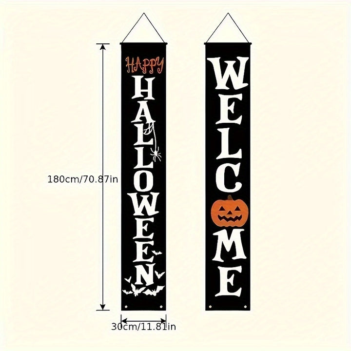 2 Halloween Courtyard Garage Decoration Banners – Spooky Outdoor Halloween Decorations for Yard, Driveway, and Garage Doors - Total Trends Fusion