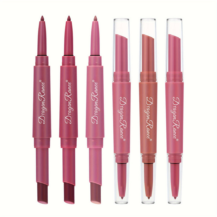 Velvet Matte Lipstick & Lip Liner Set, Dual-Ended, Long-Lasting, Waterproof, Smudge-Proof, 2 In 1 Lip Makeup, 6-color Lip Gloss Gift Set, Ideal Mother's Day Gift Set For Women - Total Trends Fusion