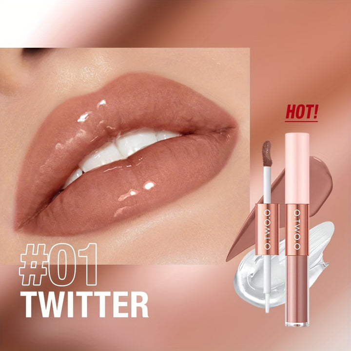 [Halloween trick or treat] O.TWO.O 2-in-1 Matte Lip Gloss Dual-effect Matte & Gloss Long-lasting Non-stick Cup Plump And Shiny Lip Makeup Daily Essential otwoo for Halloween - Total Trends Fusion