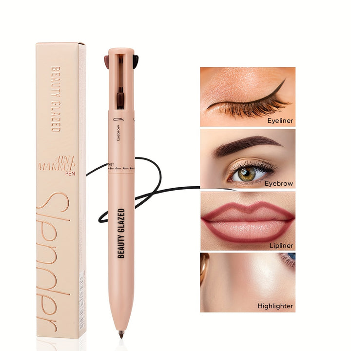 2024 New Makeup Pen, Eyeliner Lip Liner Highlight Eyebrow Pencil, 4-in-1 Daily Makeup, Versatile And Convenient, Matte Pearlescent Cosmetic Pen - Total Trends Fusion