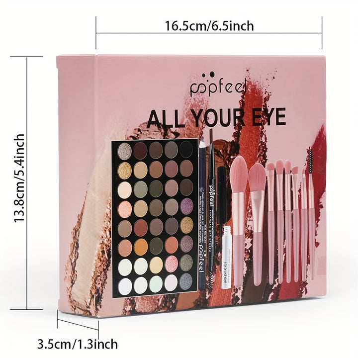 40-color eye shadow palette makeup set tools mascara eye shadow brush eyeliner eyebrow pencil combination set beginner makeup tools Valentine&#39;s Day Christmas gift - Total Trends Fusion