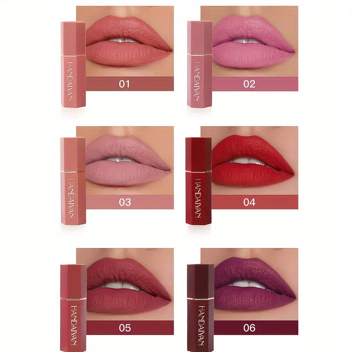 6 Pcs Brown Nude Pink Purple Red Lipstick Matte Sets, Light to Dark Velvet Lipstick for Women Long Lasting Waterproof 24 Hours Lip Stick Lip Stain Makeup Gift Sets, labiales mate 24 horas originales - Total Trends Fusion