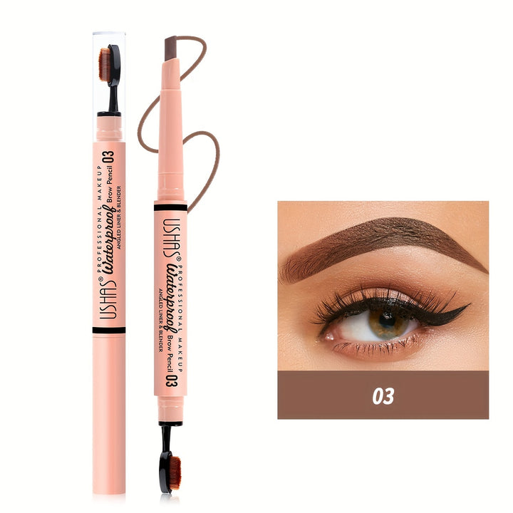 Ushas Natural Long-lasting Rotating Eyebrow Pencil, Durable, Waterproof, 2-in-1 Eyebrow Pencil Brush, Natural Makeup Eyebrows - Total Trends Fusion