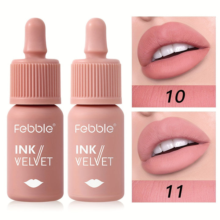 2pcs Ink The Velvet Lip Tint, Liquid Lipstick, 6 Colors Small Milk Bottle Lip Glaze Velvet Matte Lip Gloss Lip Makeup, Nude Lip Glaze - Total Trends Fusion