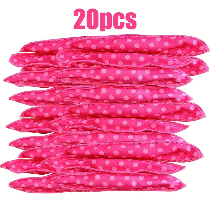 10/20/30pcs Heatless Sleep Hair Curlers - Pillow Soft Foam Rollers for Women, Polka Dot Design, Create Natural Curls & Waves, Overnight DIY Styling Tools - Total Trends Fusion