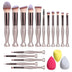 Makeup Brush tool 16-Piece beauty Set 3 makeup sponges cosmetics Stand On-Premium premium synthetic foundation brush set - Total Trends Fusion