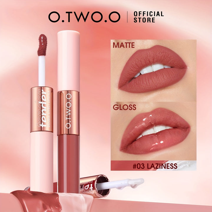 [Halloween trick or treat] O.TWO.O 2-in-1 Matte Lip Gloss Dual-effect Matte & Gloss Long-lasting Non-stick Cup Plump And Shiny Lip Makeup Daily Essential otwoo for Halloween - Total Trends Fusion