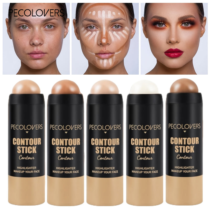 5pcs/ SET Highlighting Bronzer Stick Face Brightening Blusher Rouge Concealer Pen Long Lasting Corrector Nose Shadow Contouring Cosmetics